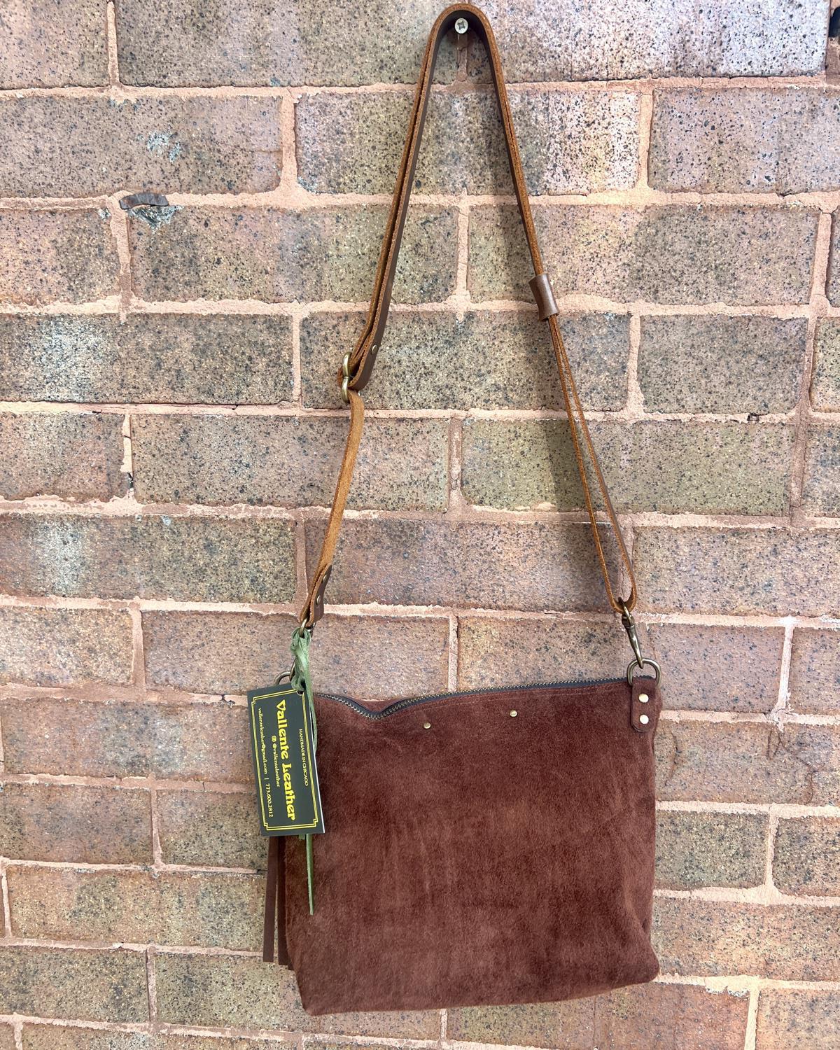 Vallente Leather Fringe Handbag in Mahogany