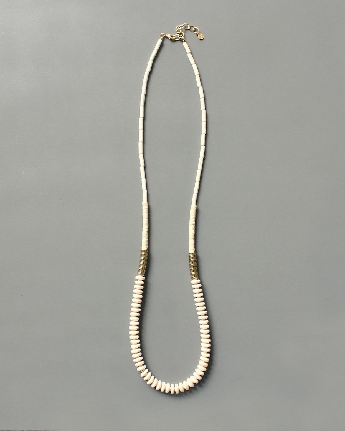 David Aubrey White and Gold Disc Necklace