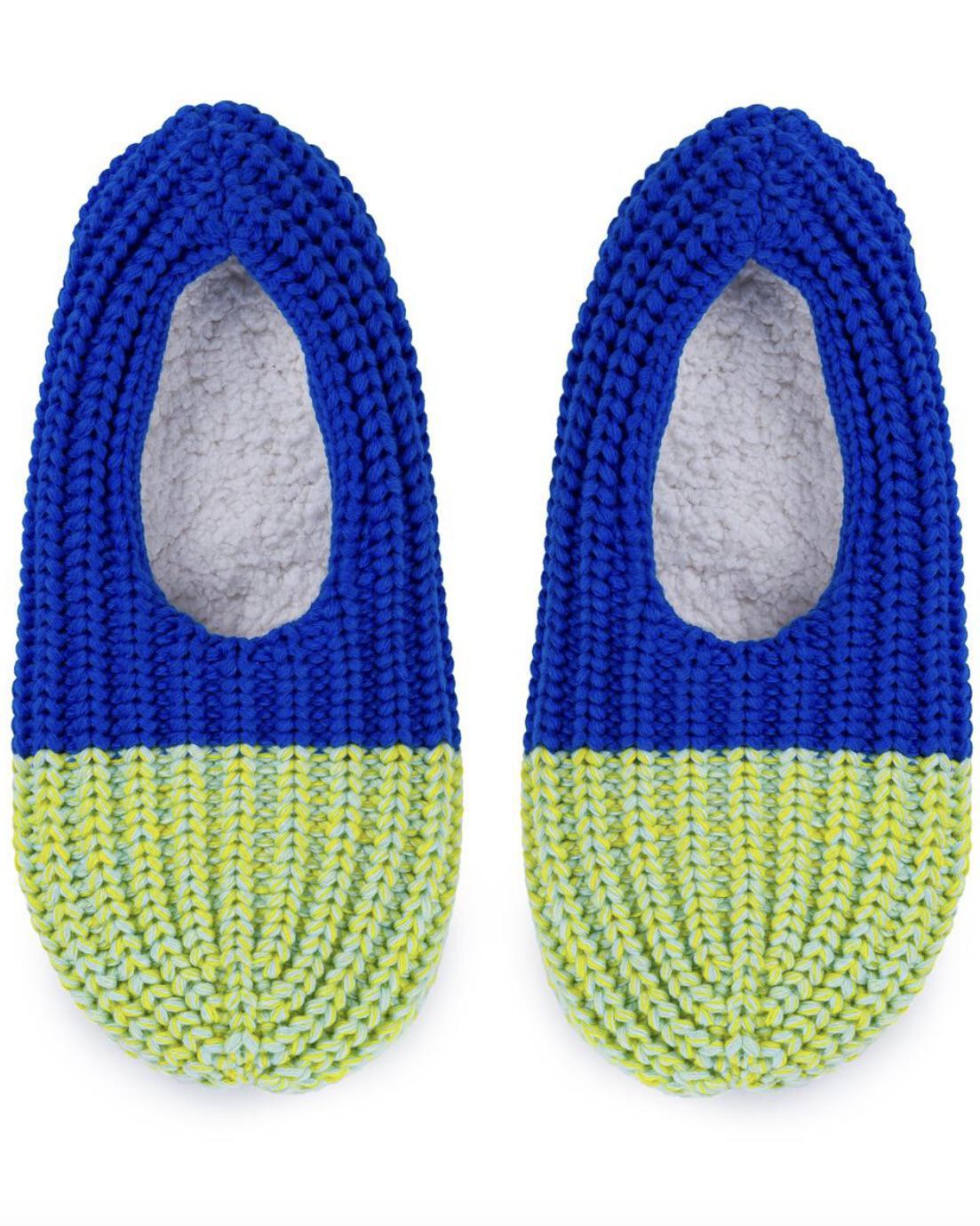 Verloop Colorblock Rib Slippers Yellow Cobalt