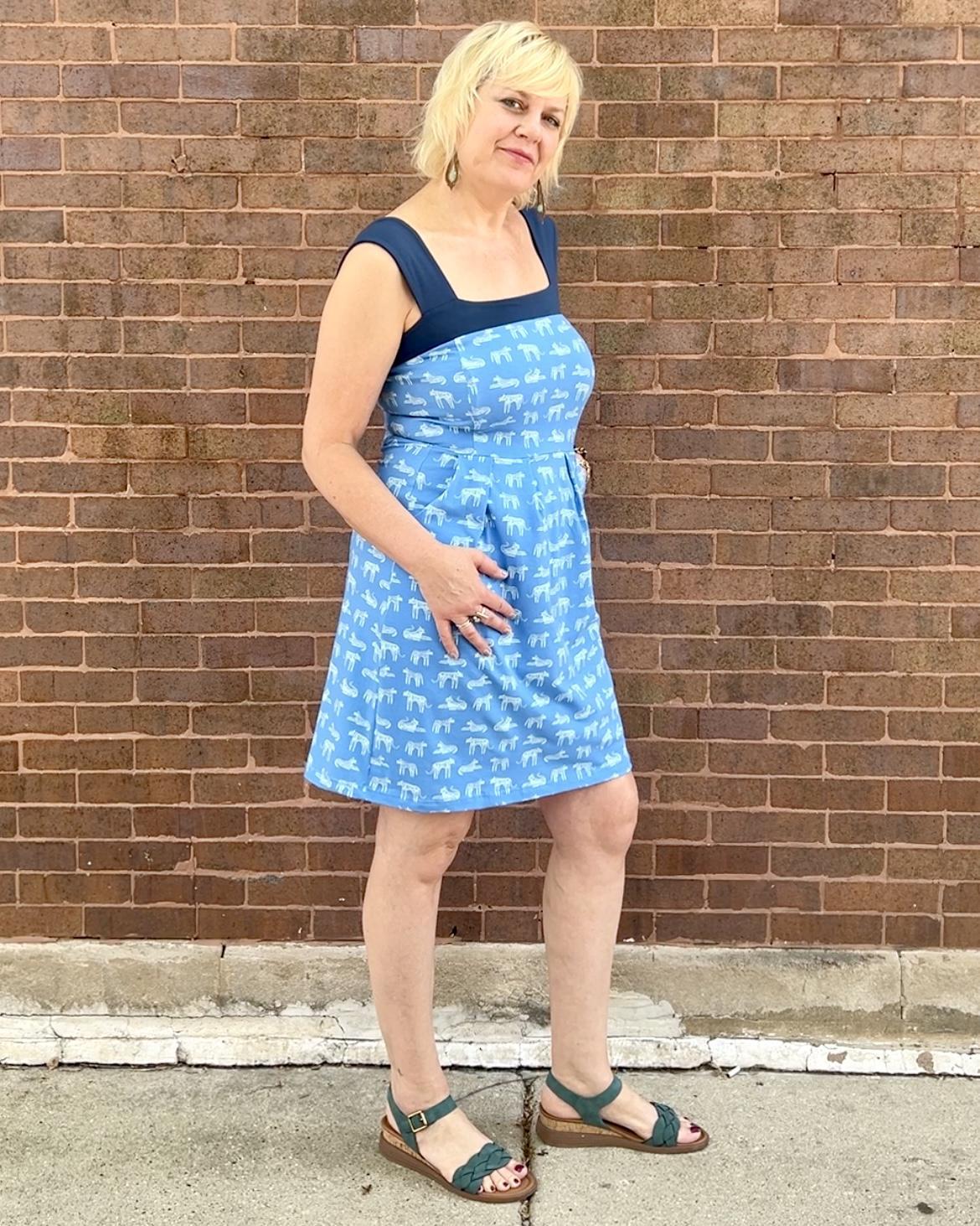 Squasht Wide Strap Dress in Big Cats Print - SALE - Small, Large, 2XL