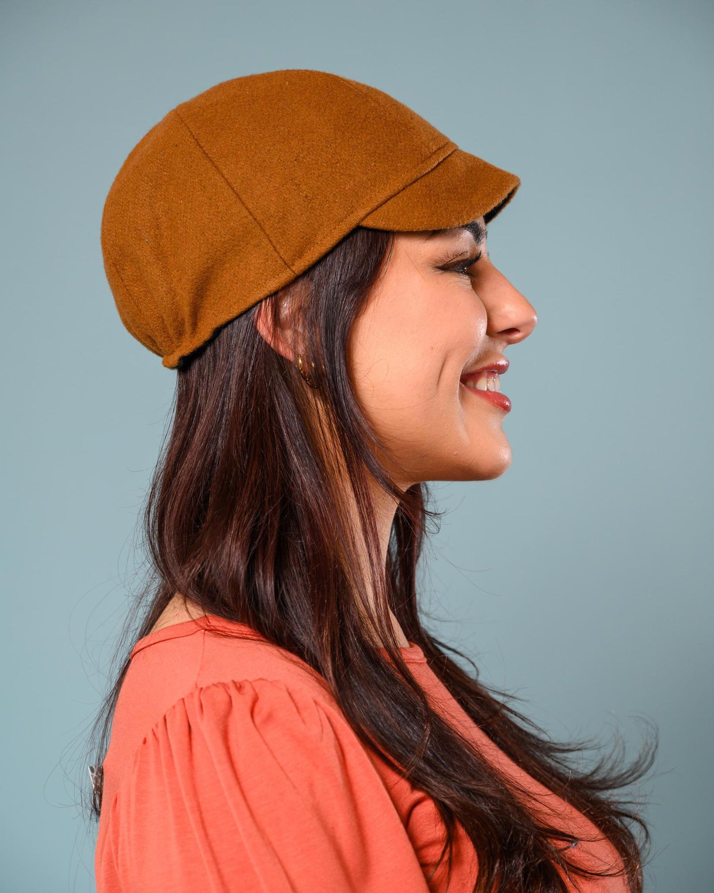 Squasht Reversible Bella Hat in Camel Wool Felt