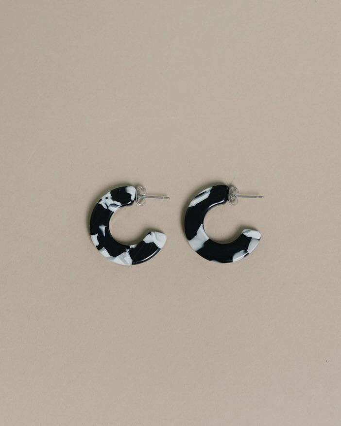 Nat And Noor Ray Hoops In Black & White