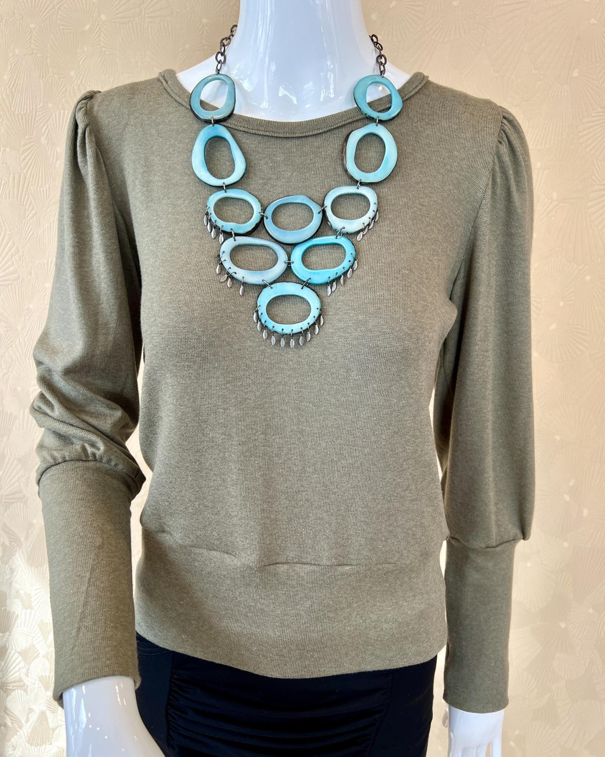 Squasht Violetta Sweater in Light Olive Green
