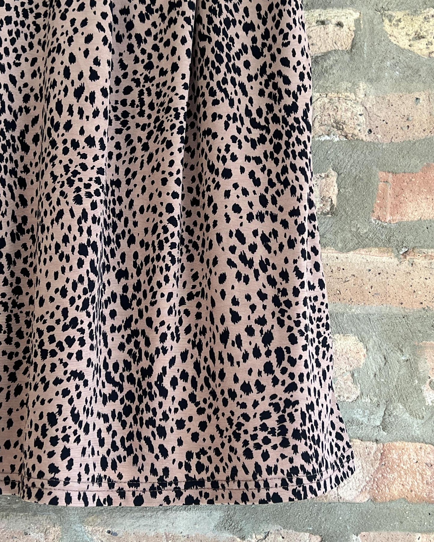 Fayru Peggy Dress in Leopard-ish Spotty Print