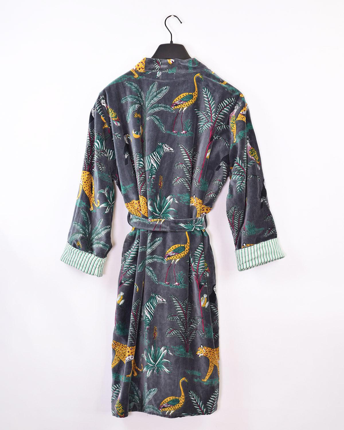 Txtile Velvet Robe in Safari