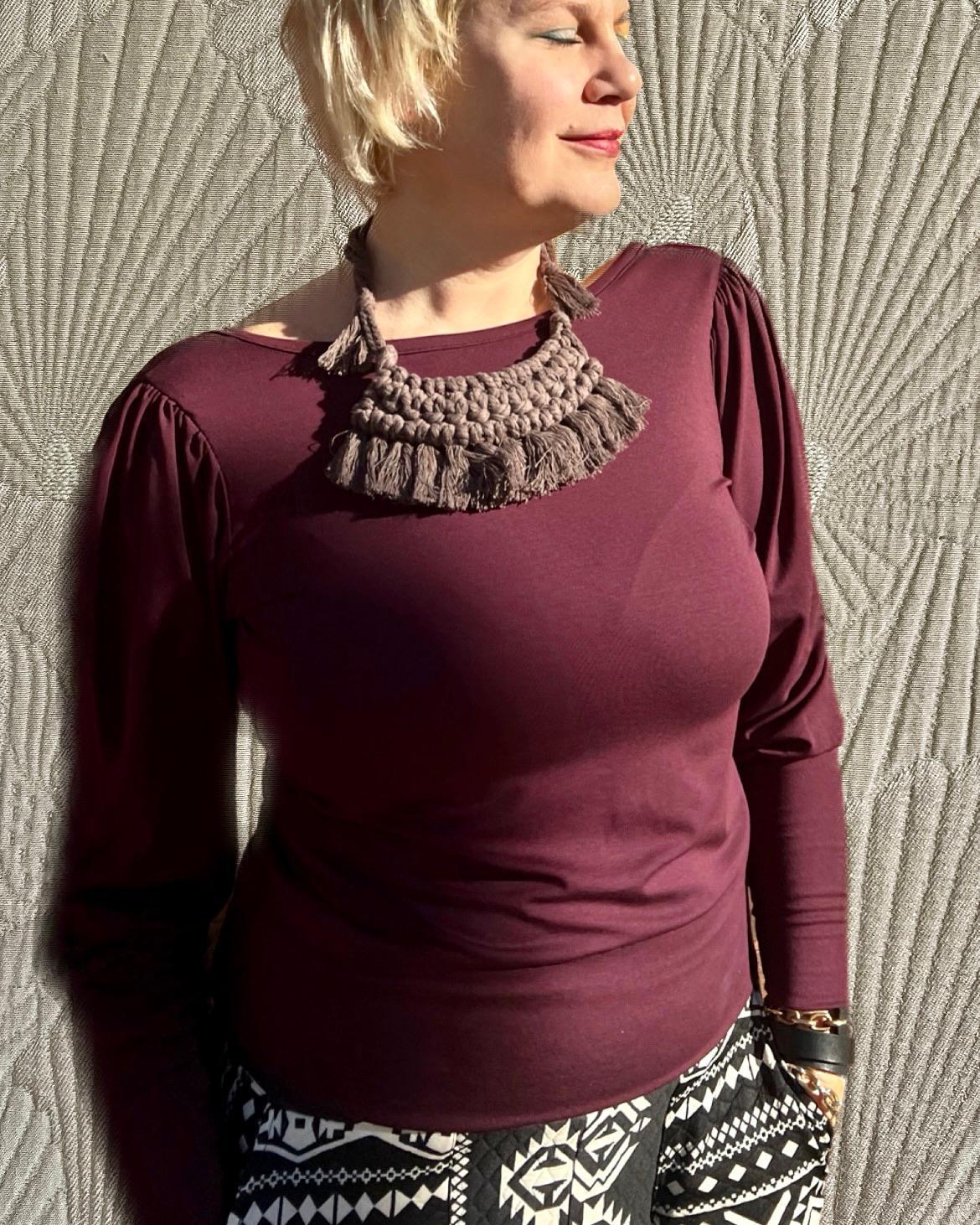 Squasht Debbie Top in Merlot - SALE - Size Small, XL, 2XL