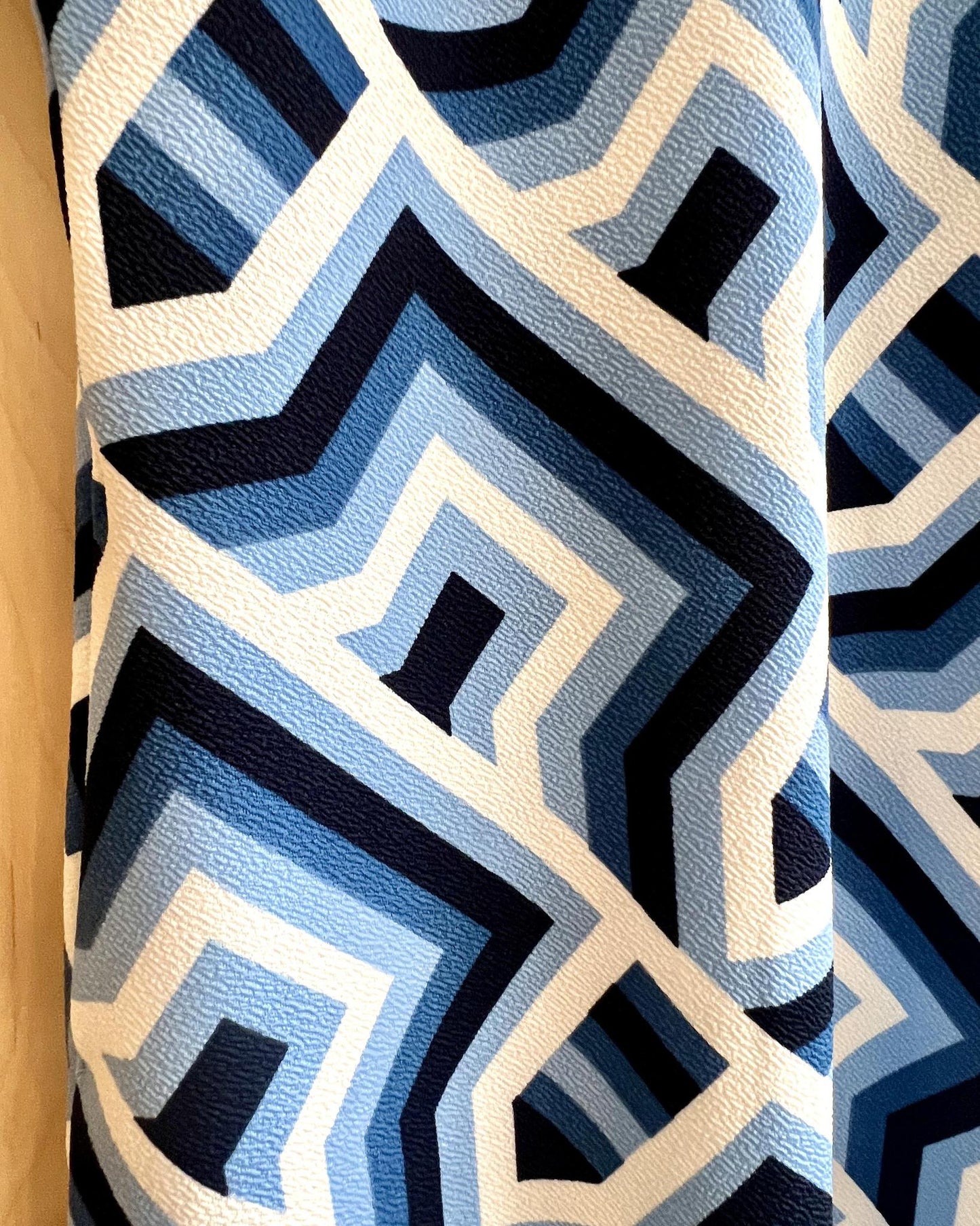 Fayru Faye Dress in Navy and White Geometric