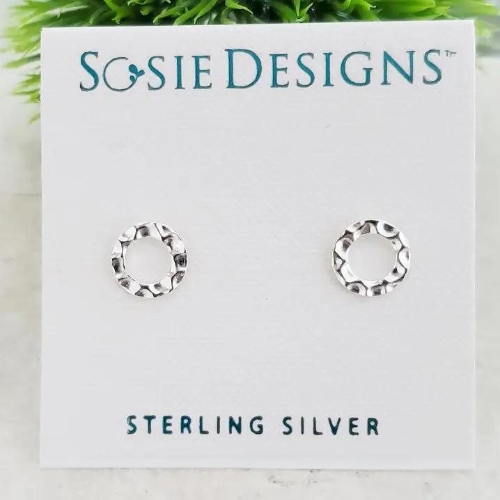 Sosie Designs Silver Hammered Circle Studs