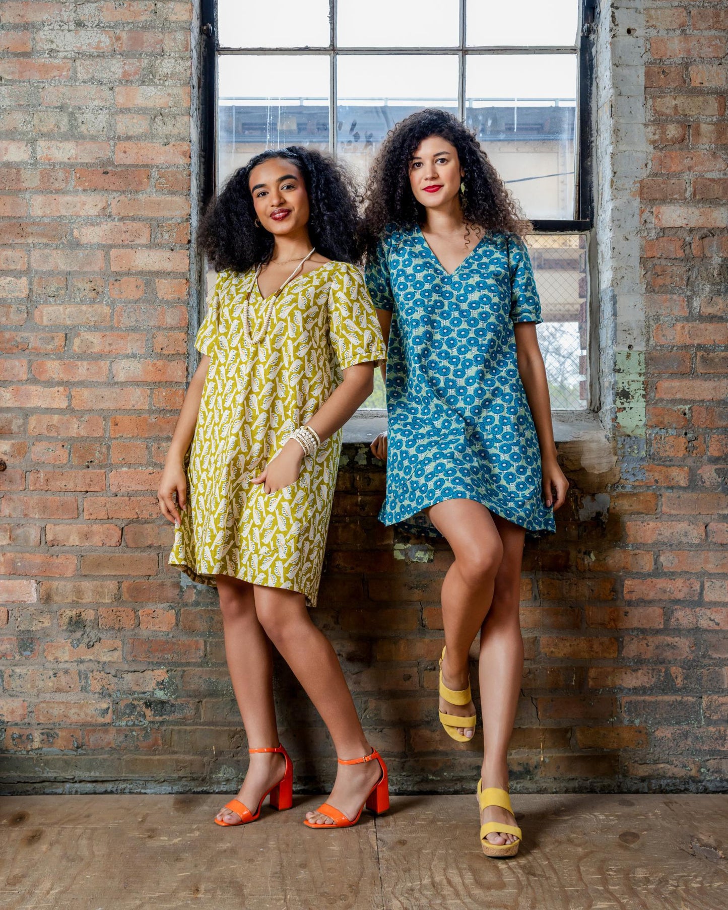 Squasht Winifred Dress Caribbean Turquoise Cotton Poplin Flower Print 🌼