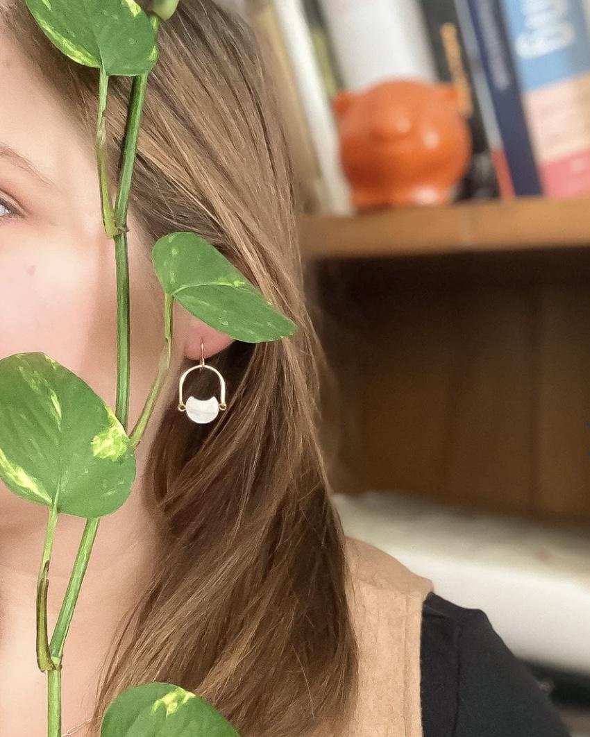 Michelle Starbuck Mini Eclipse Earrings Mother Of Pearl