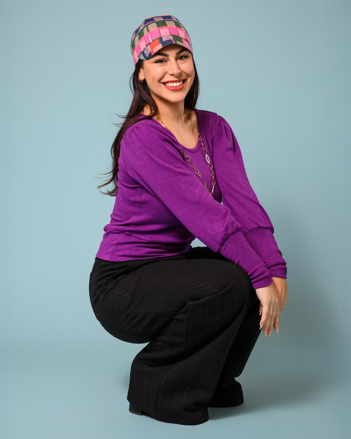 Squasht Violetta Sweater in Grape Purple - Size Small