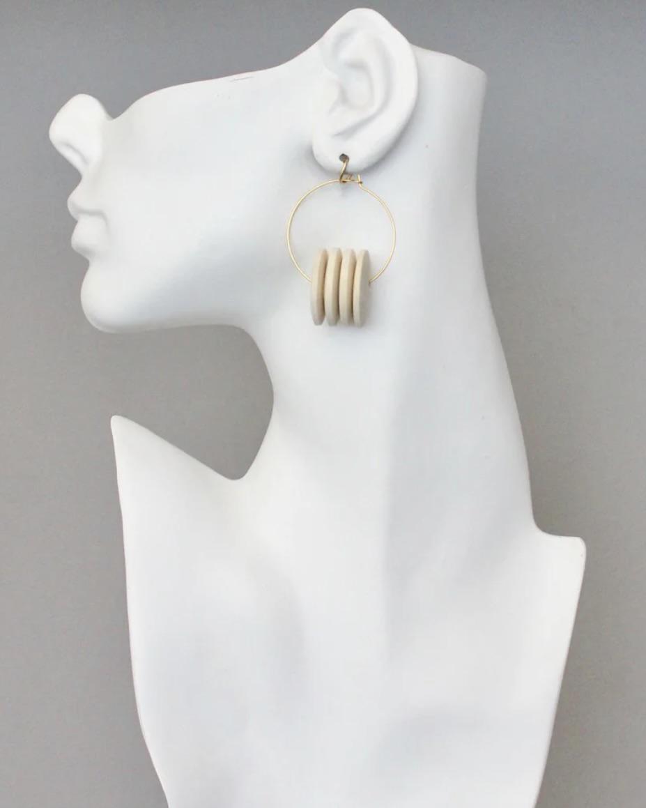 David Aubrey Wood Hoop Earrings