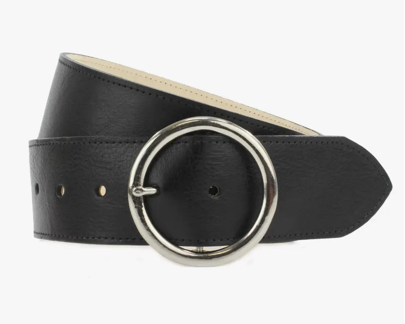 The British Belt Company Willow Handmade Italian Black Leather Belt