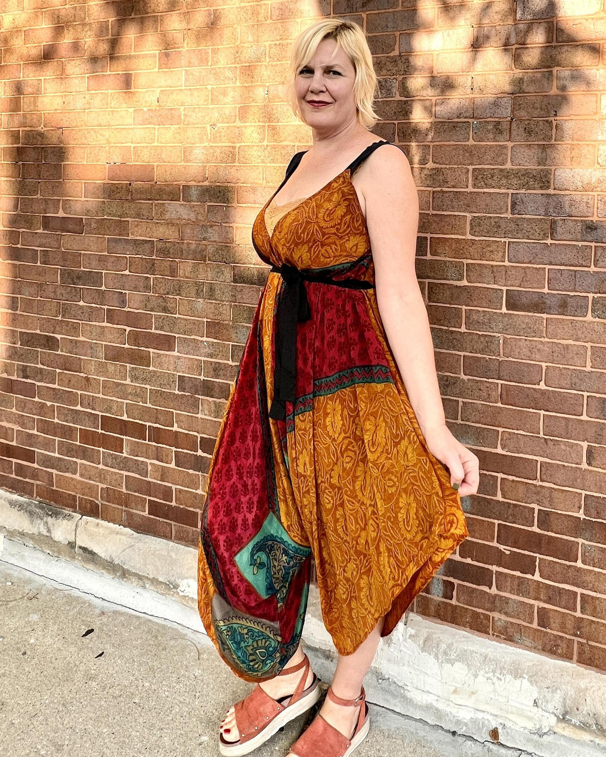 Indie Ella Zatanna Boho Silk Jumpsuit in Buena Tierra
