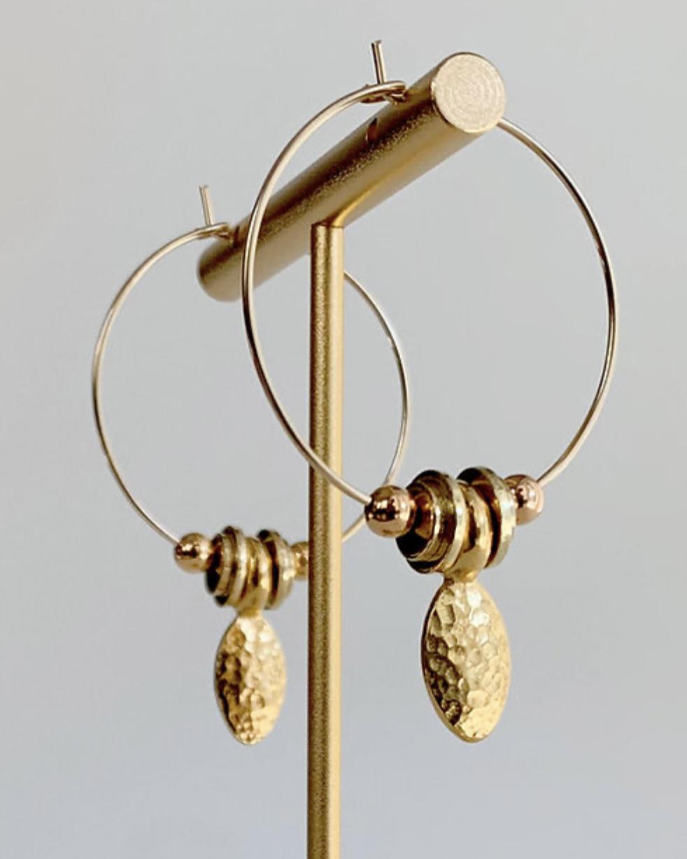 caliLOVESchi 14k Gold Hoops - Gold Drop