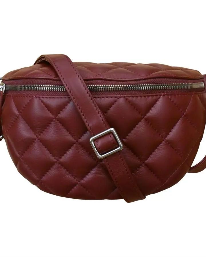ili Quilted Belt Bag in Merlot