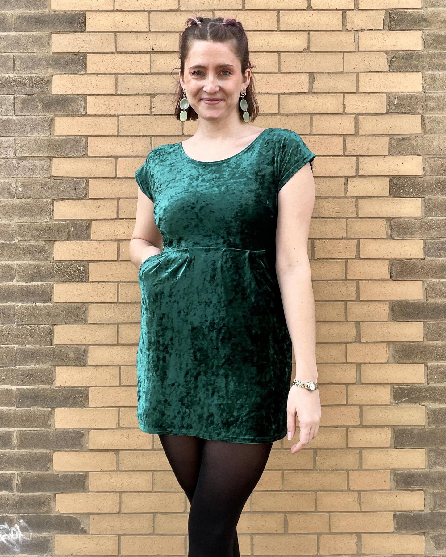 Frankie Four Peggy Dress Emerald Green Velvet - SALE - Last One - Size Small
