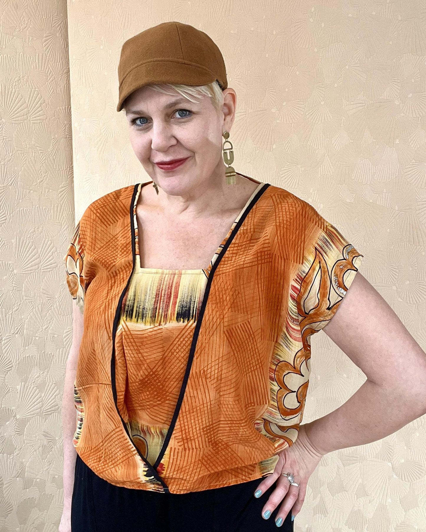 Indie Ella Zahara Reversible Silk Top in Turmeric - SALE