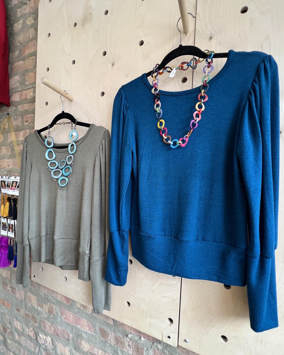 Squasht Violetta Sweater in Light Olive Green