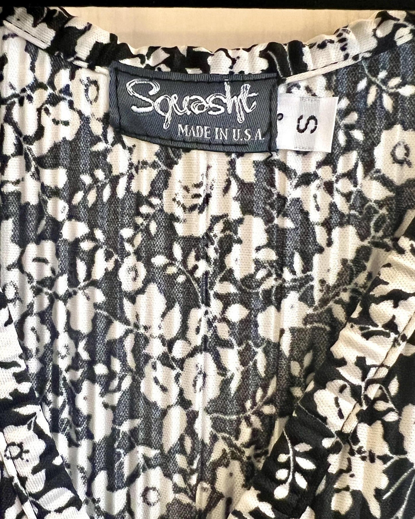 PRE-ORDER Squasht Winifred Dress in Black and White Ditsy Floral Print