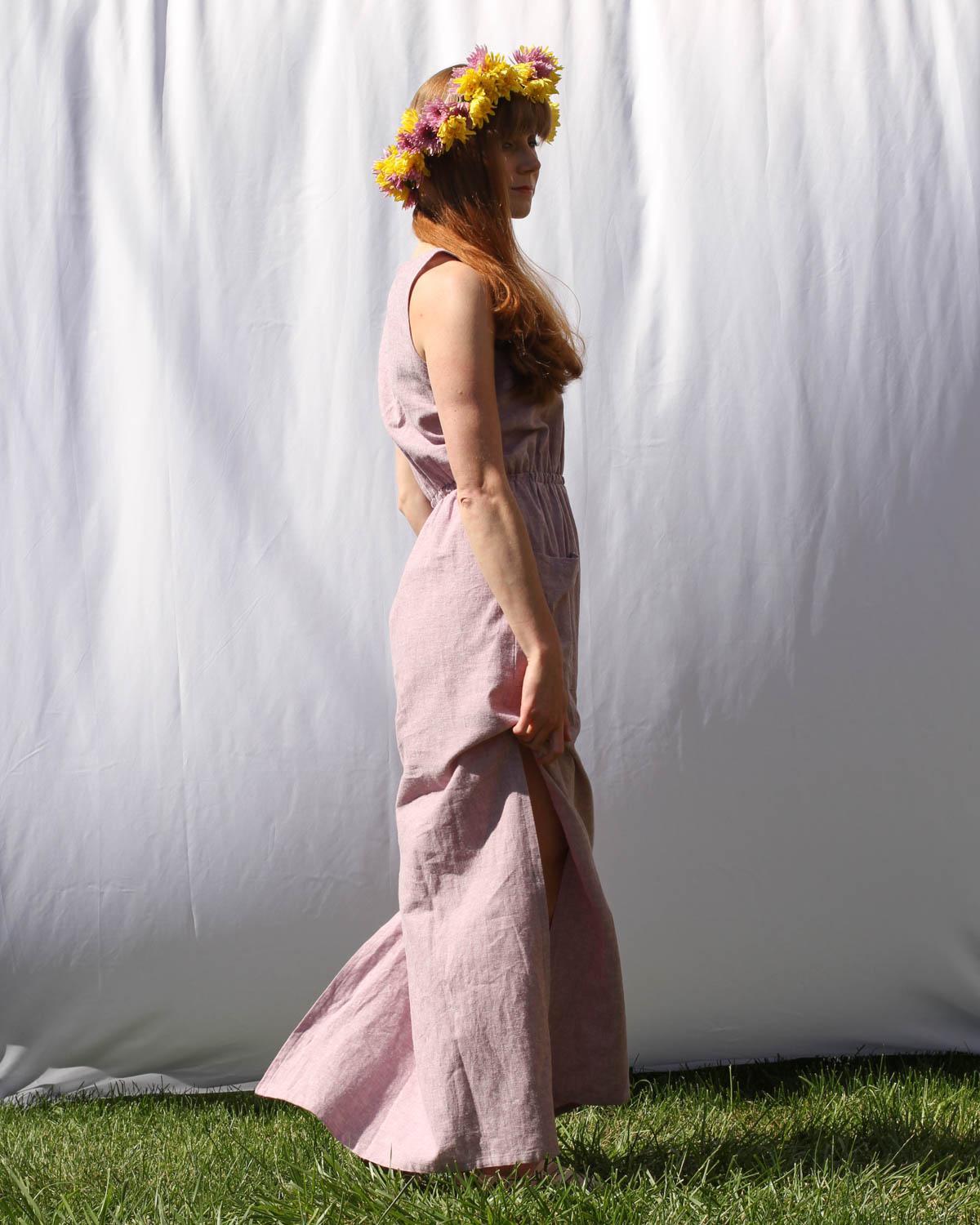 Wulfka Leah Hemp Maxi Dress - Orchid - SALE - Last One - Size Medium