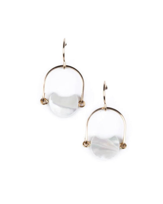 Michelle Starbuck Mini Eclipse Earrings Mother Of Pearl
