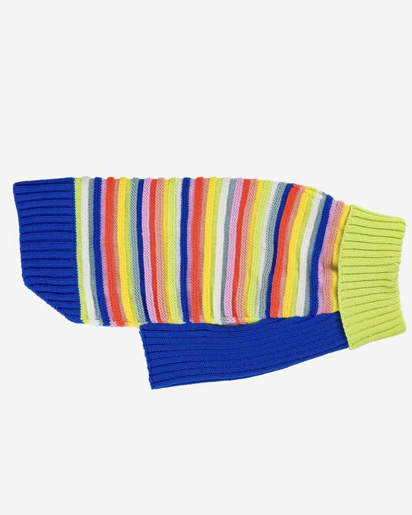 Verloop Circus Stripe Dog Sweater - Multi Rainbow