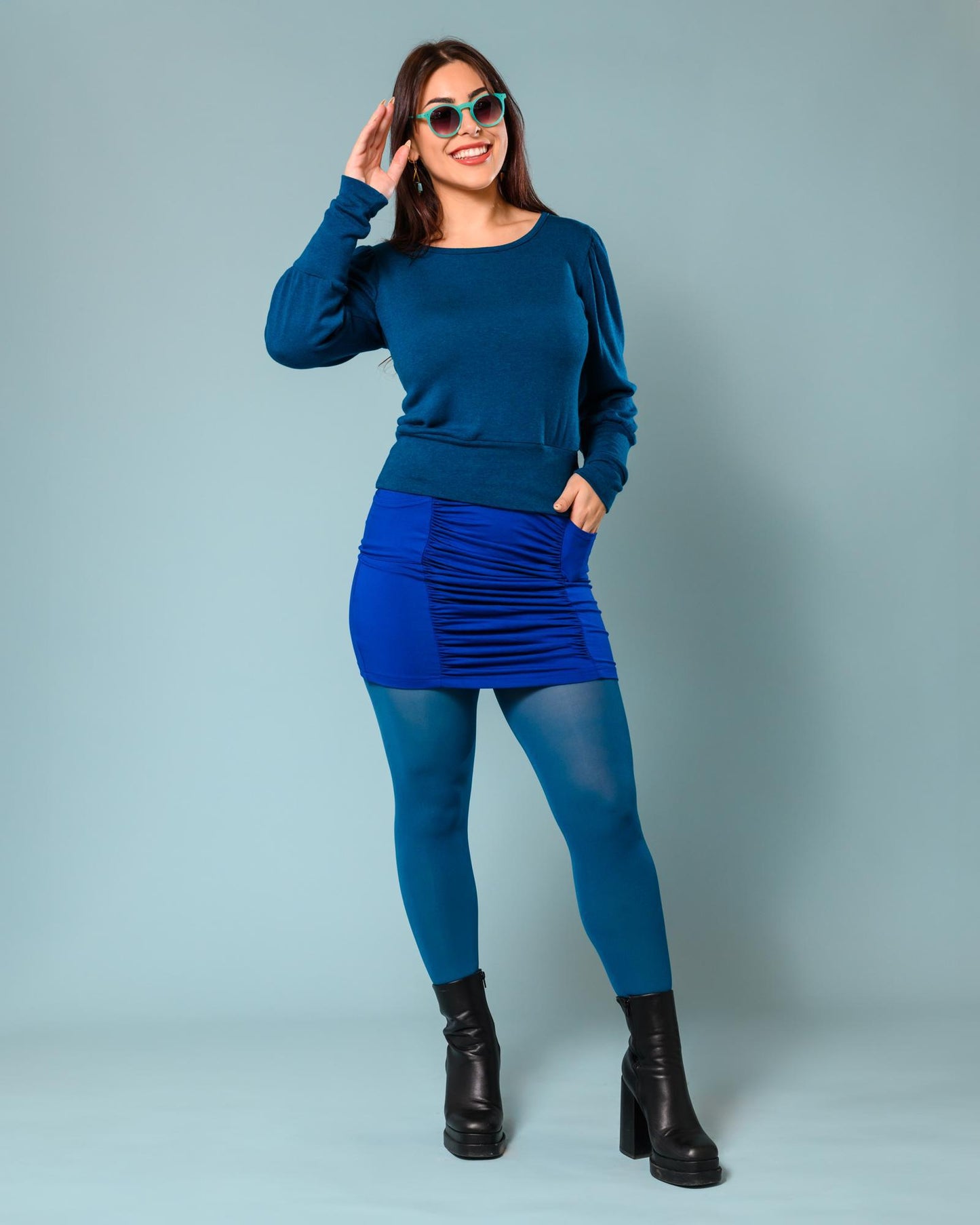 Squasht Violetta Sweater in Sapphire Blue - Size Small