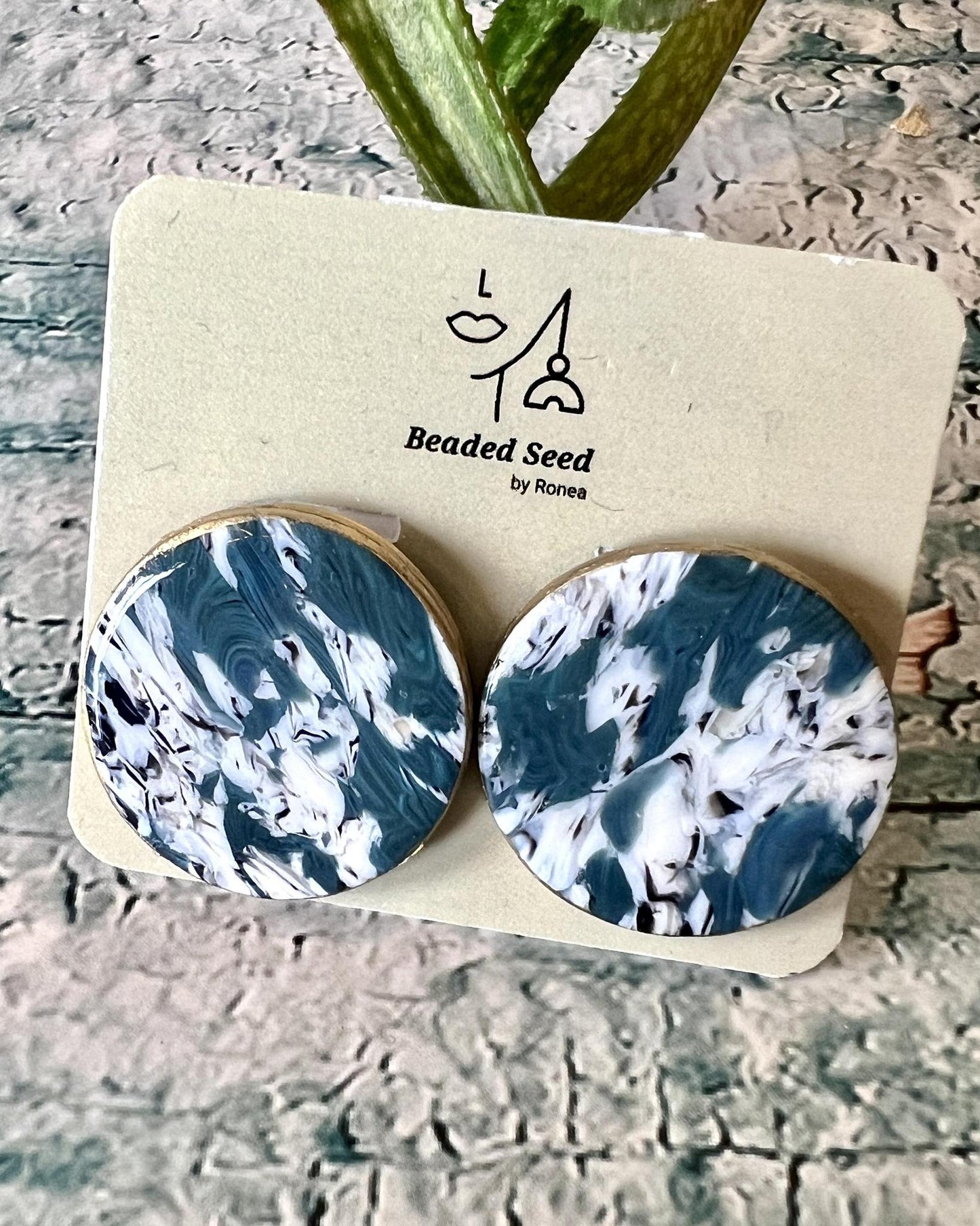 Beaded Seed by Ronea Rollie Stud Earrings