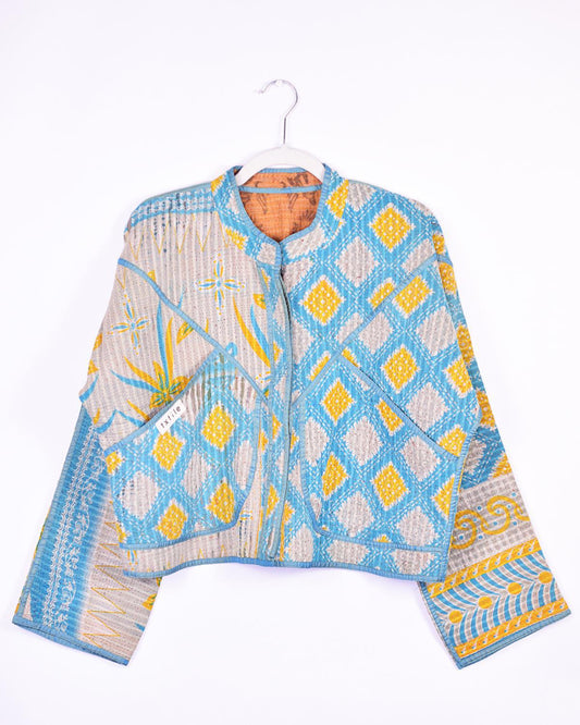 Txtile Sofie Ishani Quilted Reversible Patchwork Kantha Jacket