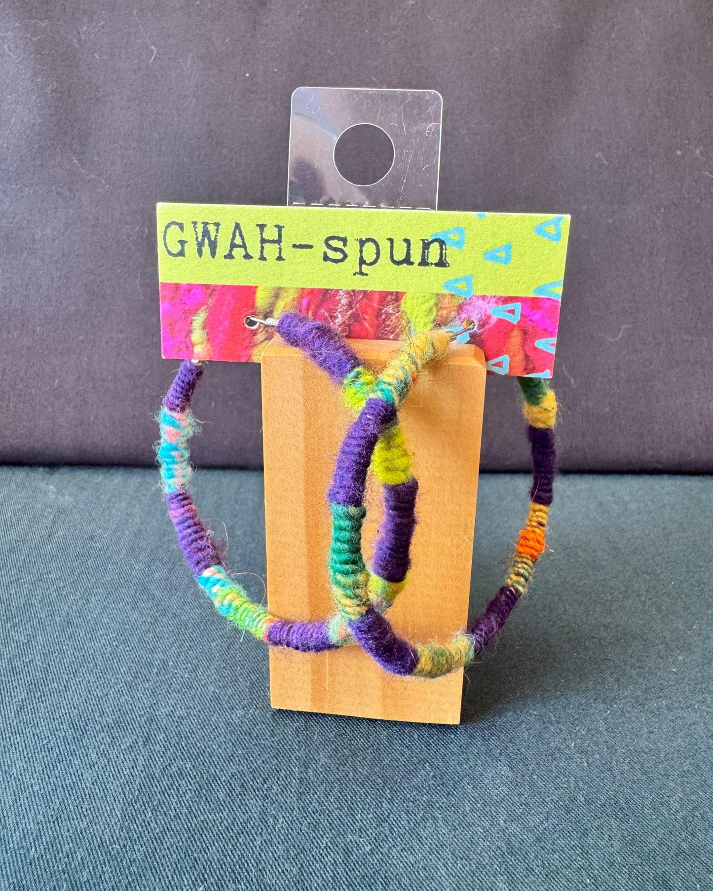 GWAH-spun Hoop Earrings - Large Multicolored