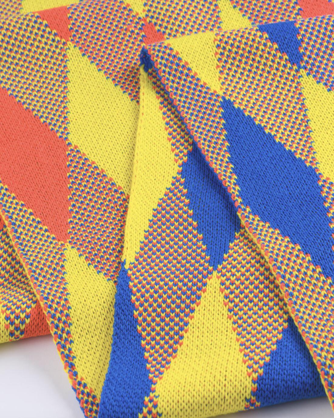 Verloop Argyle Big Scarf Yellow Cobalt