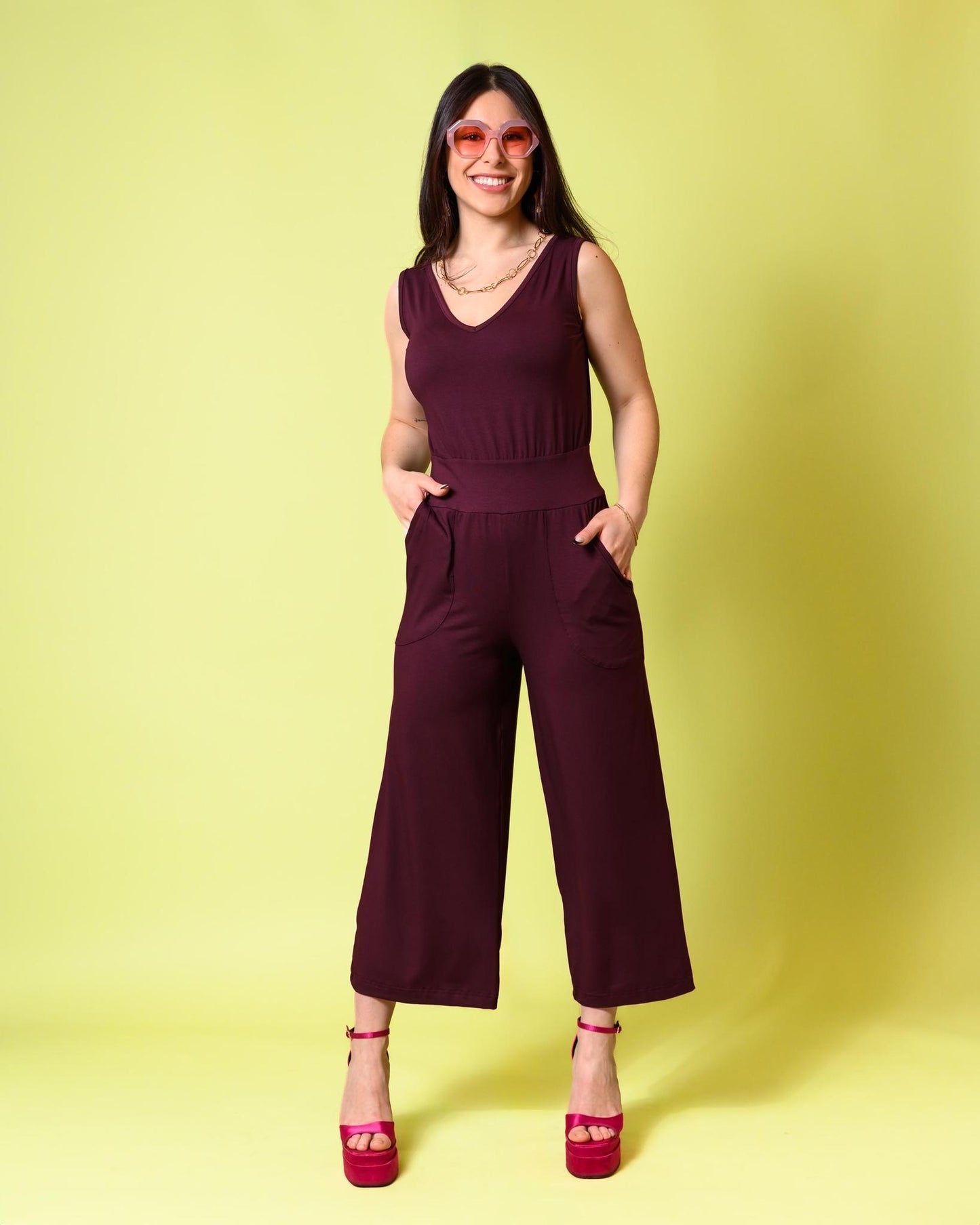 Squasht Jumpsuit in Merlot