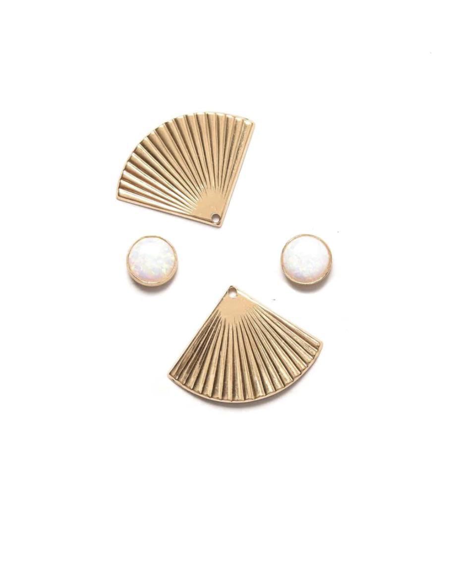 Michelle Starbuck Pleat Jacket Earrings Opal