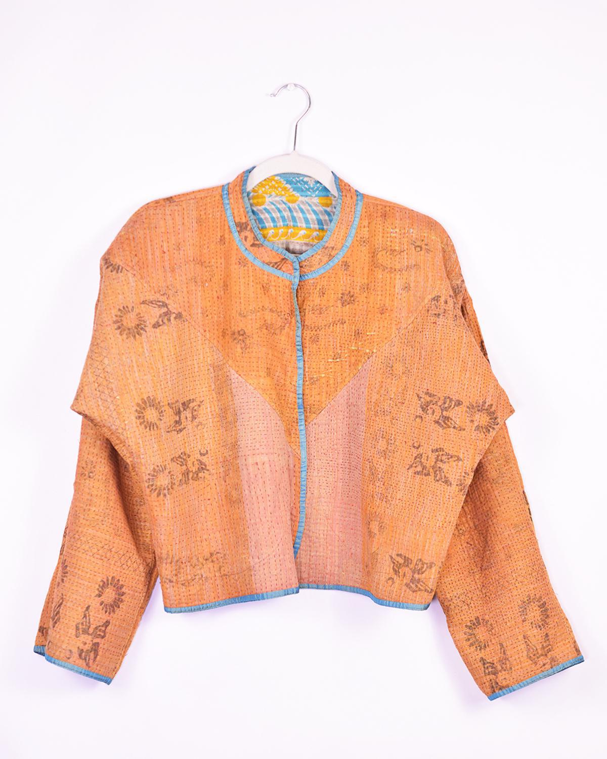 Txtile Sofie Ishani Quilted Reversible Patchwork Kantha Jacket