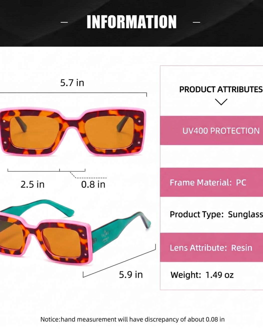 Tribe + Temple Deco Sunglasses in Pink + Red