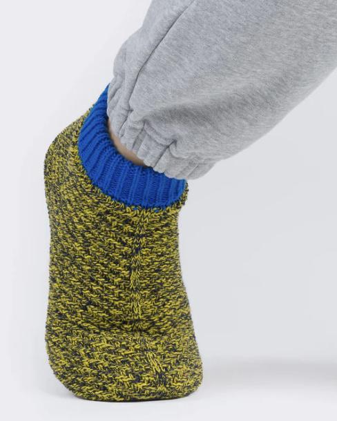 Verloop Chevron Bootie Slippers Golden Olive Navy