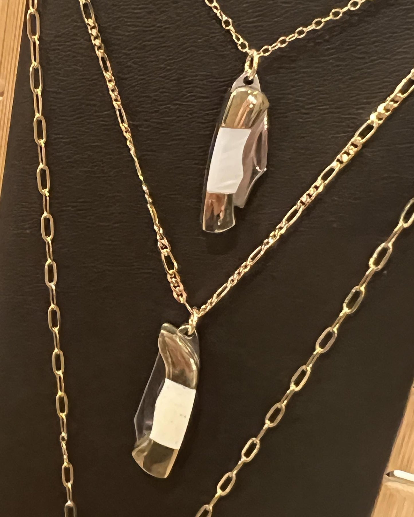 1979 Jewelry Knife Necklace 1-inch Mother of Pearl Necklace - 14kt gold fill chain