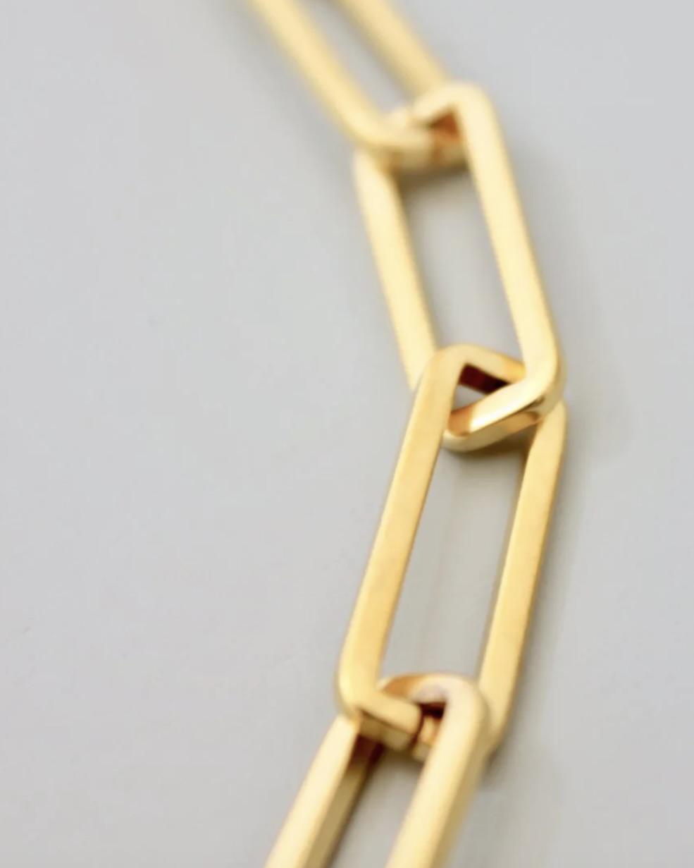 David Aubrey Gold Paperclip Chain Bracelet