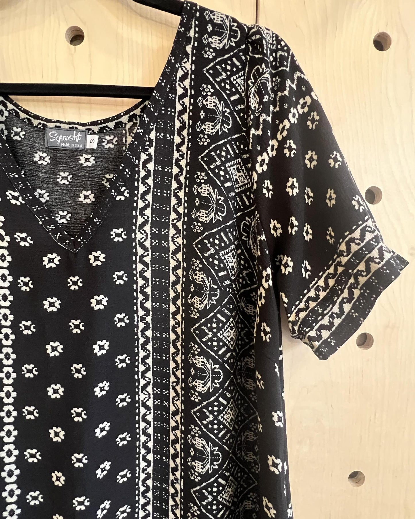 Squasht Winifred Dress in Black & White Bandana Print