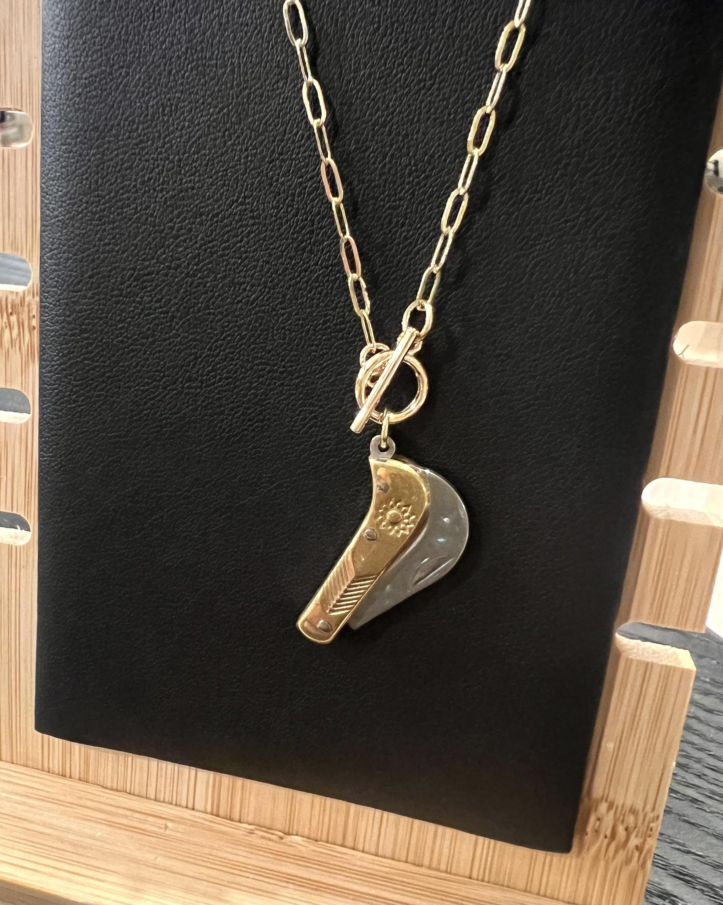 1979 Jewelry 1-inch Decorative Knife Necklace on 14kt Gold Fill Chain