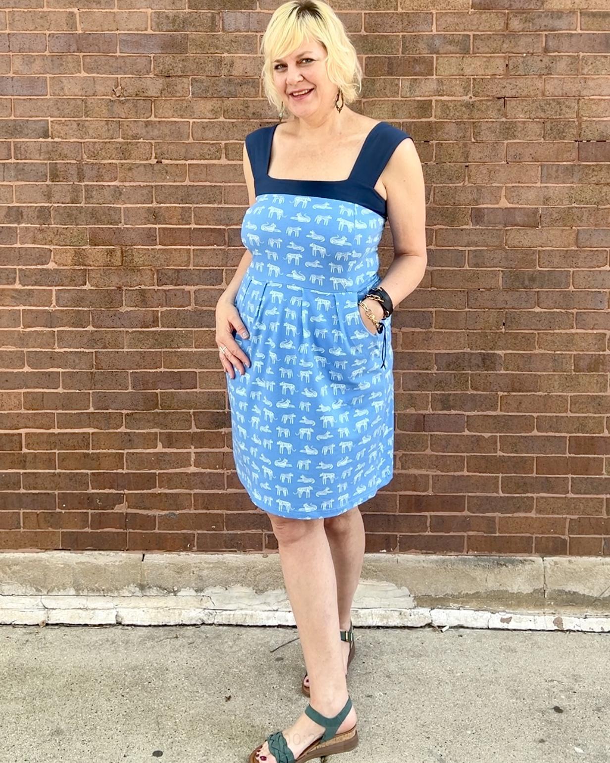 Squasht Wide Strap Dress in Big Cats Print - SALE - Small, Large, 2XL