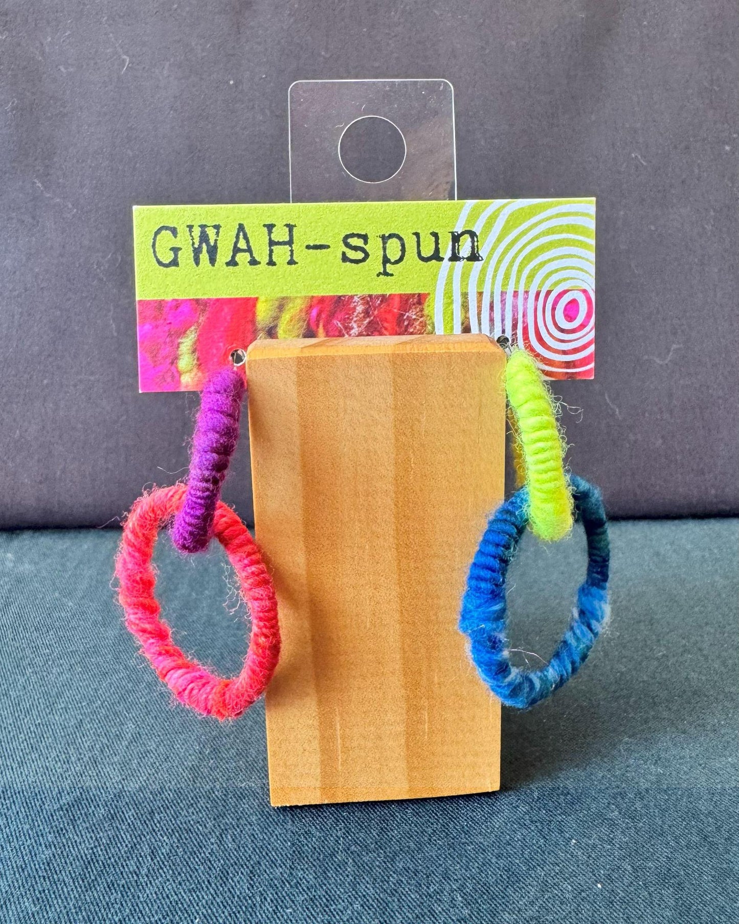 GWAH-spun Hoop Earrings - Double Hoop in Multicolor