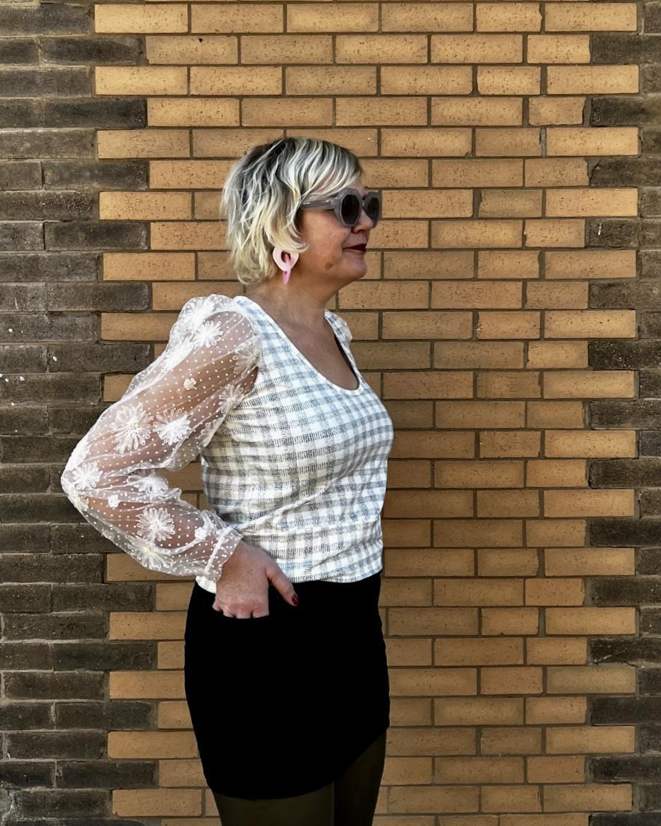 Squasht Lexi Lace Sleeve Top in Winter White - SALE - Small, XL - FINAL SALE
