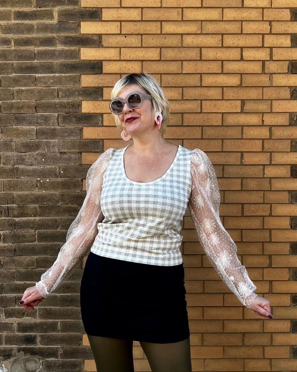 Squasht Lexi Lace Sleeve Top in Winter White - SALE - Small, XL - FINAL SALE