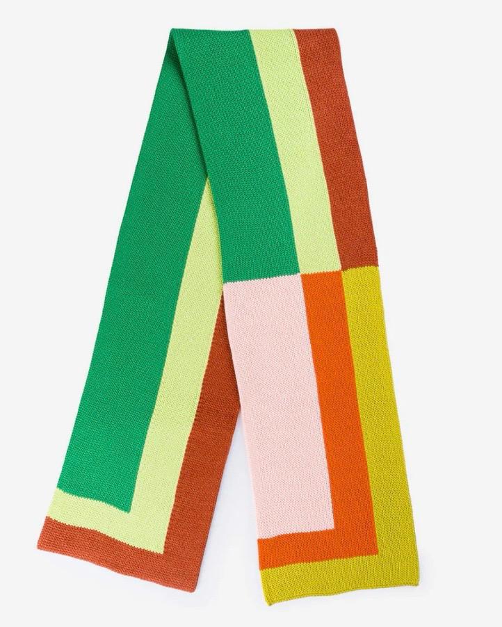 Verloop Corner Color Block Big Scarf in Rust