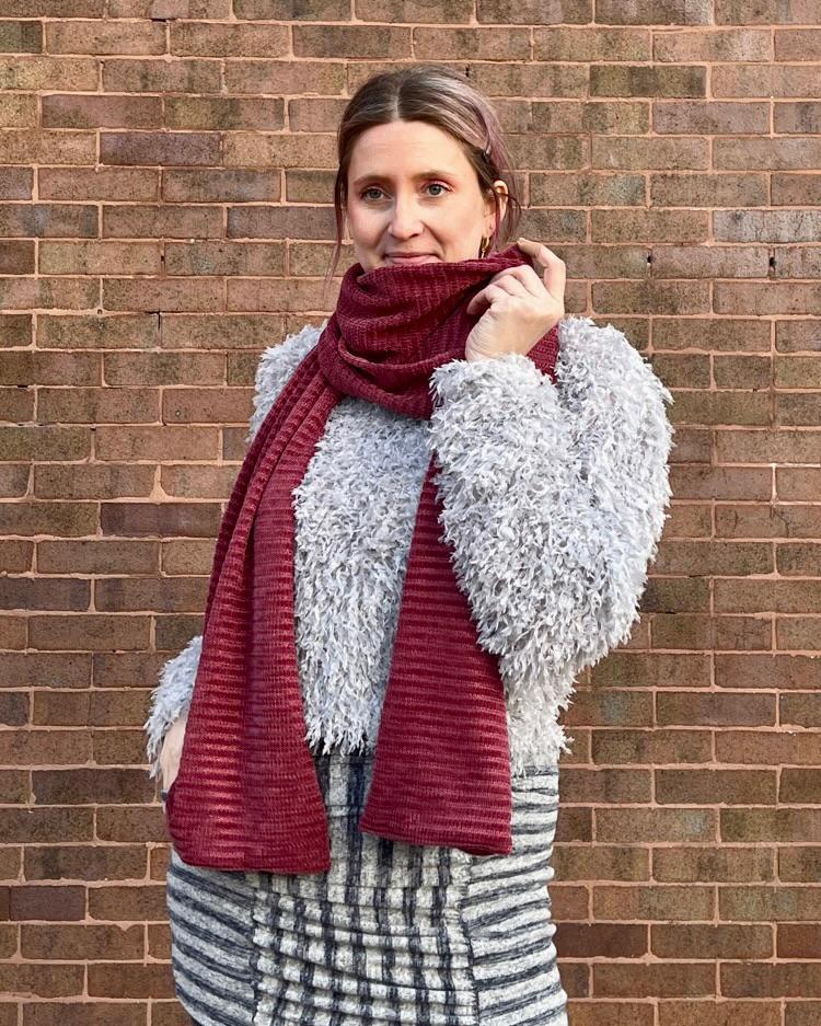 Squasht Oversized Scarf Plush Raspberry Sweater Knit