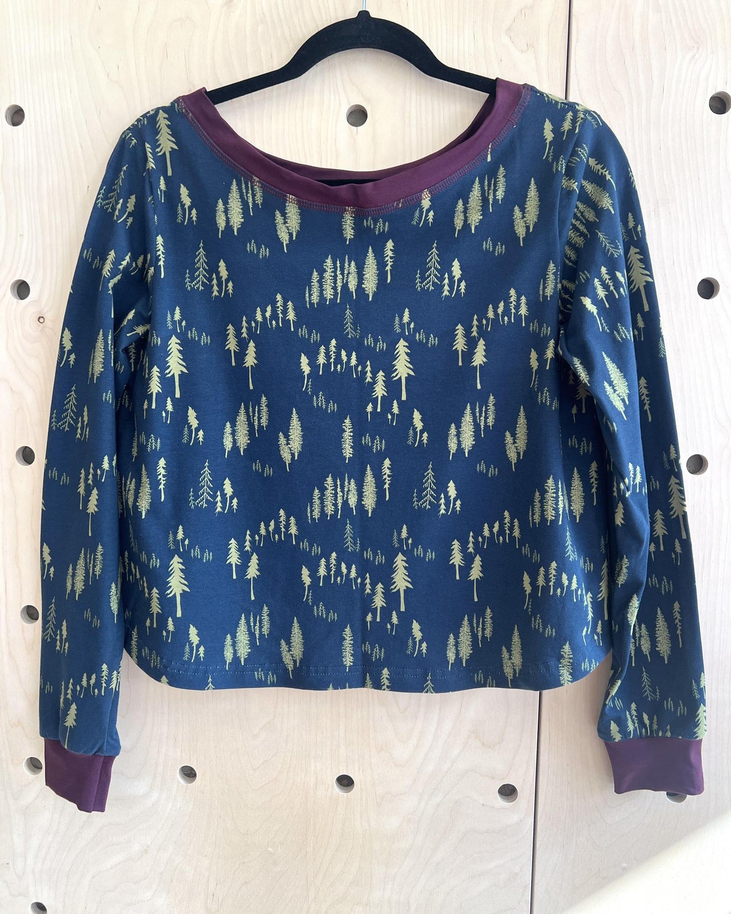 Squasht Long Sleeve Croppish Top in Midnight Forest