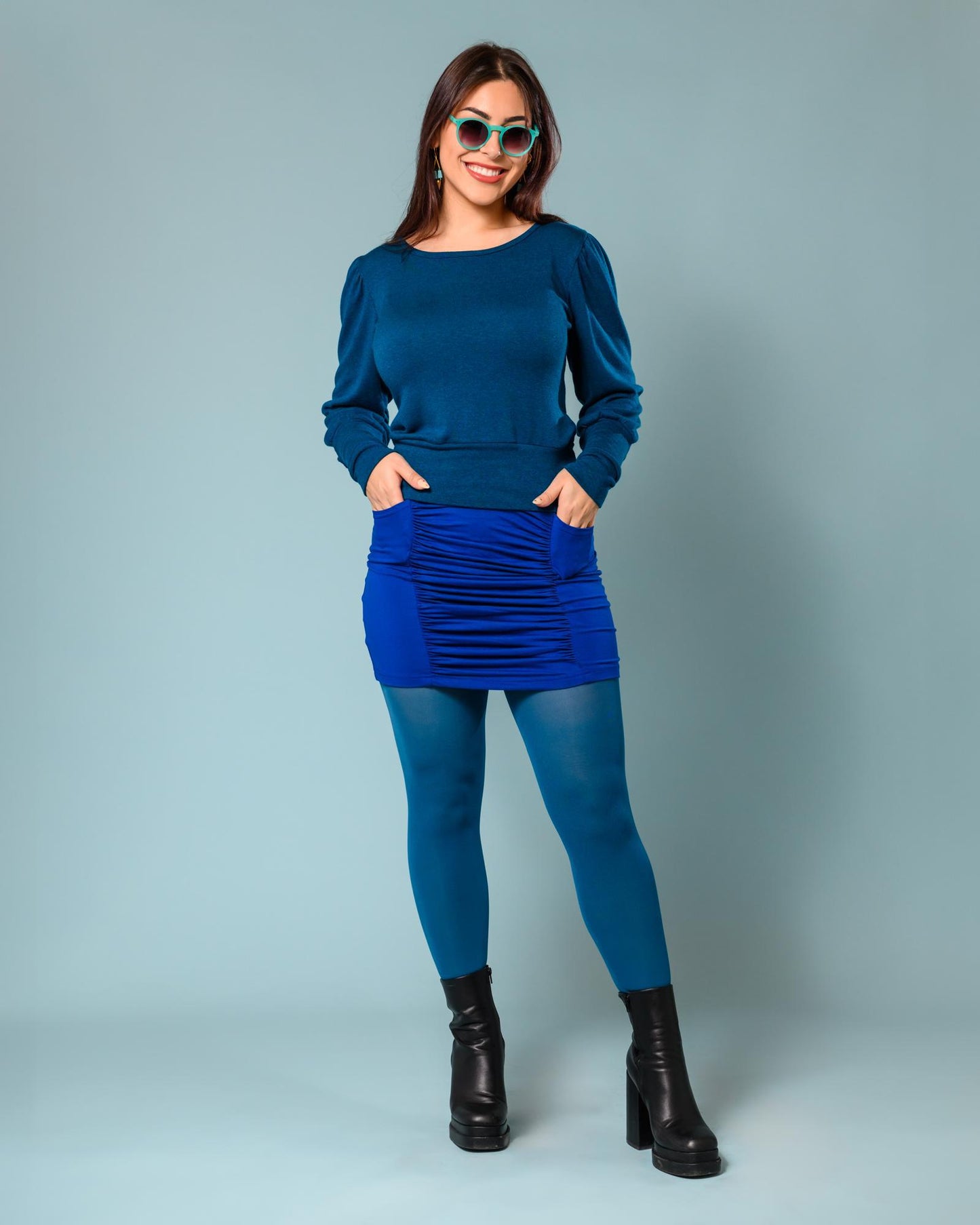 Squasht Violetta Sweater in Sapphire Blue - Size Small