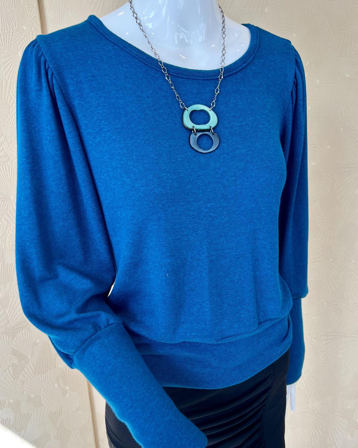 Squasht Violetta Sweater in Sapphire Blue - Size Small